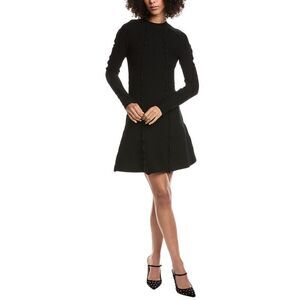 Amur Womens  Walker Lettuce Edge Sweaterdress, Black